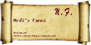 Mráz Fanni névjegykártya